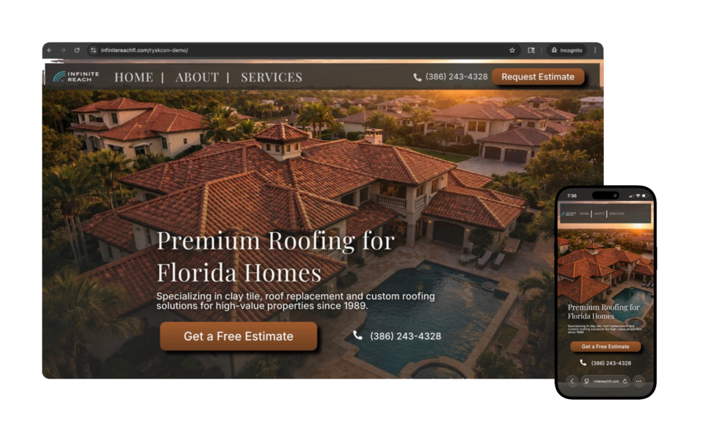 Custom websites designed to help your business look professional, build trust, and turn visitors into customers. Get a free custom homepage sample from Infinite Reach.