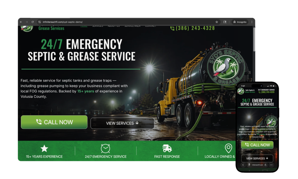 Custom websites designed to help your business look professional, build trust, and turn visitors into customers. Get a free custom homepage sample from Infinite Reach.